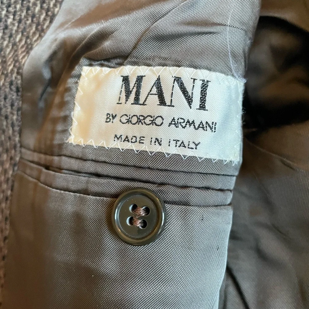 MANI by GIORGIO ARMANI Made in Italy Vintage Textured Stripe Wool Jacket 42 L‎